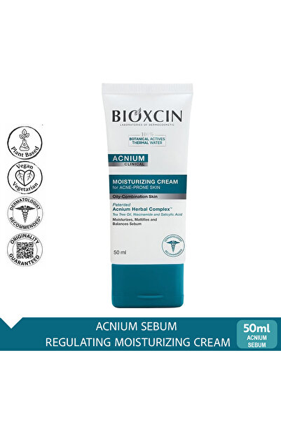 Bioxcin Acnium Crema Hidratanta pentru Echilibrarea Sebumului 50 ML –Ten Gras si Predispus la Acnee