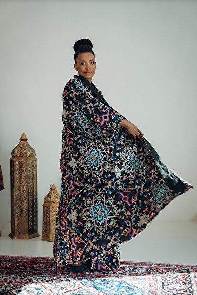 Marvella By Rasha Midnight Bloom Jacquard Abaya