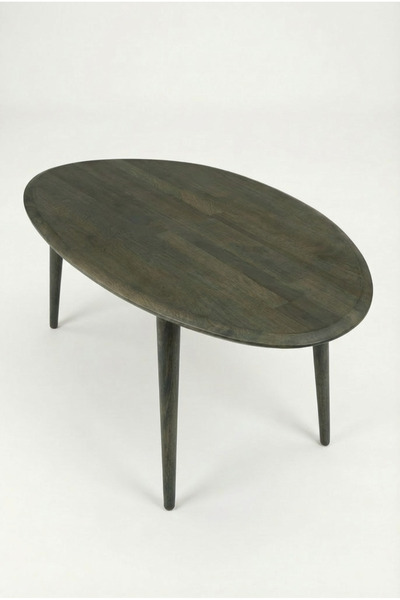 Fawdecor Asimetrik Masif Ahşap Modern İskandinav Oval Ceviz / Açık Meşe / Ant...