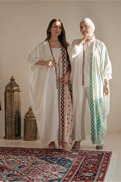 Marvella By Rasha One Side Embrodery Bisht