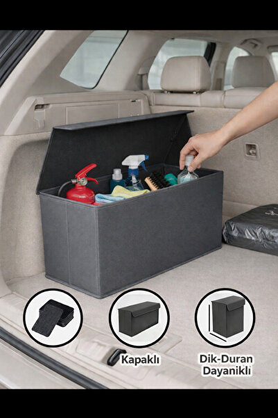 EVELLA HOME Oto Bagaj Düzenleyici Organizer Çanta 50x25x15 cm Katlanabilir Ar...