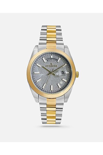 svisrose Sefrose Steel Men's Watch, Silver and Gold