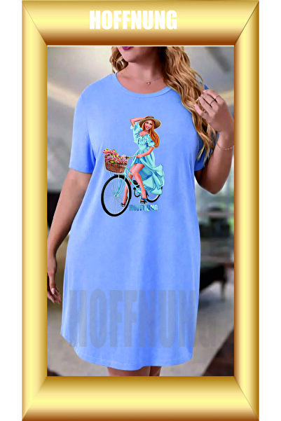 HOFFNUNG Unisex Short Sleeve Round Neck Bicycle Flowe Printed Solid Color Lon...