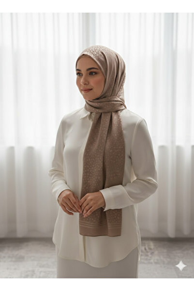 AYBORAS SÜTLÜ KAHVE TAŞ DESENLİ ŞAL