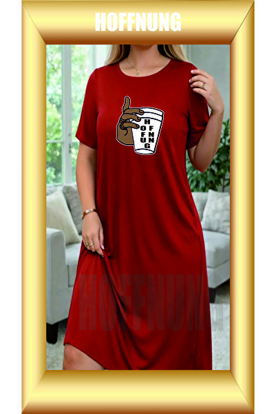 HOFFNUNG Unisex Short Sleeve Round Neck Bardak Printed Solid Color Long Tshirt