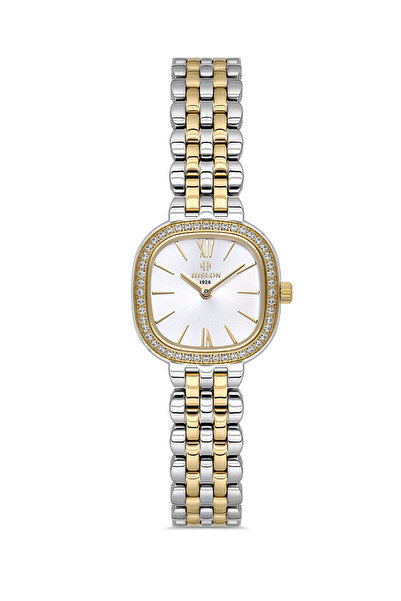 Hislon ساعة يد نسائية وسوار معصم QL220T-02STS للسيدات
