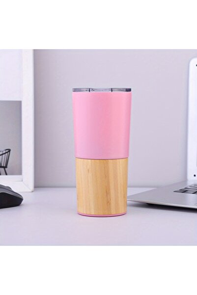 Queen’s Kitchen 600 ml Bamboo Coated Pink Thermos Mug