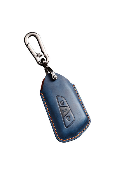 AUTOTOB AUTOTOB® genuine Leather key case, VW Seat Skoda Cupra, blue