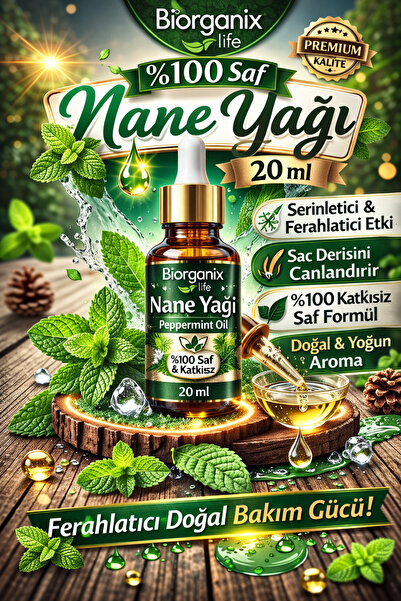 BİORGANİX Life %100 Saf Nane Yağı 20 ml – Ferahlatıcı Doğal Bakım Gücü!