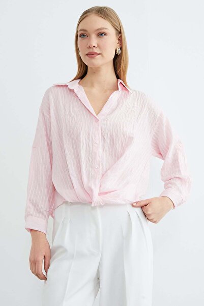 Fulla Moda Striped Knotted Front Shirt