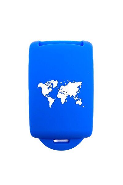 AUTOTOB Husa cheie keyless, model harta, Renault/Dacia, albastru inchis