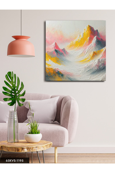 Evinemoda Colorful Mountains One Piece Square Canvas - Canvas Art Print