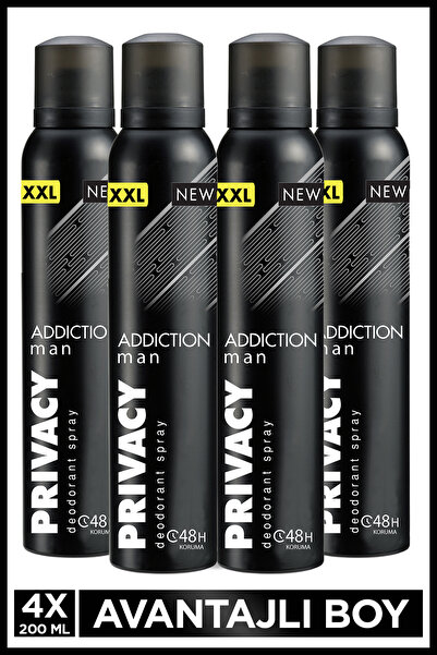 Privacy Addiction Man Deodorant 4x200 Ml