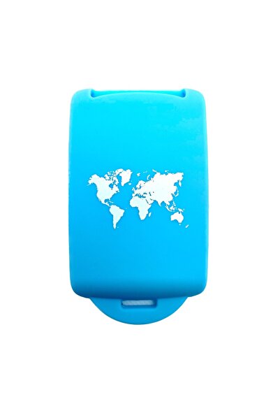 AUTOTOB Husa cheie keyless, model harta, Renault/Dacia, albastru deschis