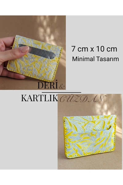 LUNA LUSTER Genuine Leather Yellow Leopard Minimal Design Women's Snowy Wallet