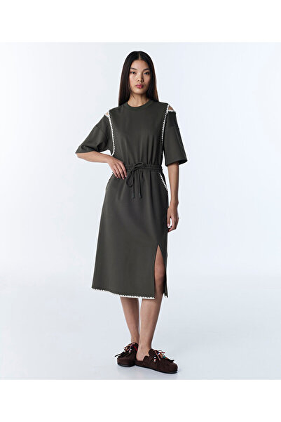 Twist KONTRAST DİKİŞLİ ÇİFT PARÇA GÖRÜNÜM ELBİSE