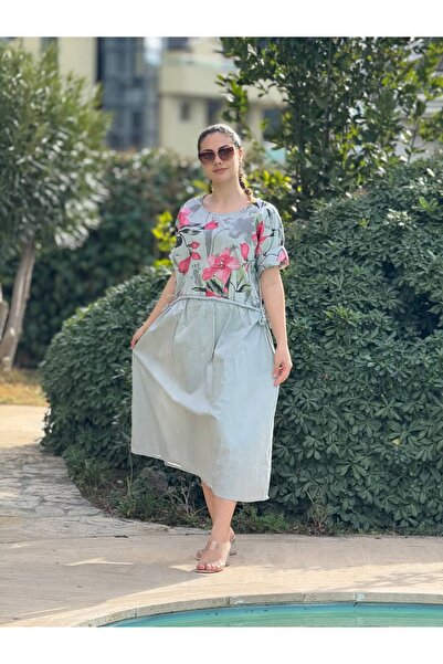 Punta Otantik Pt915400 Belted Rope Detailed Top Floral Pattern Coton Italian ...