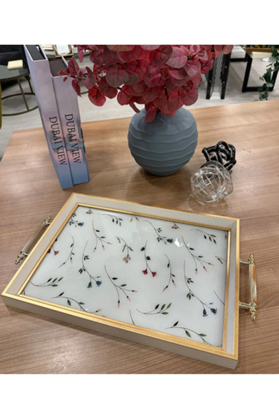 PINALE ART Lüks Dekoratif Sunum Tepsisi , Çay , Kahve, Söz , Nişan Hediyelik ...