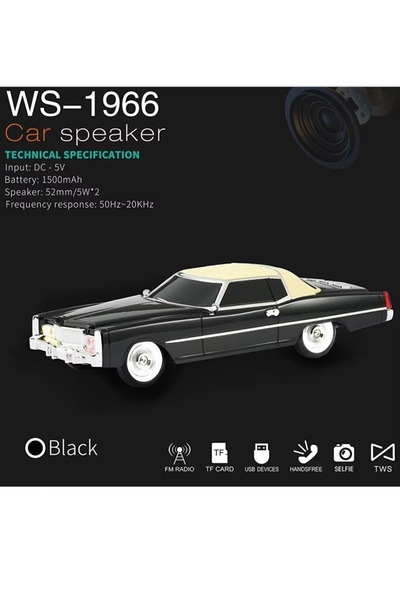 Tastech NOSTALJİK ARABA ŞEKLİNDE BLUETOOTH HOPARLÖR ŞARJLI TAŞINABİLİR SD KAR...