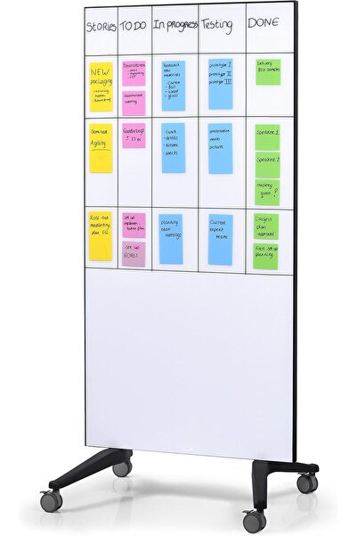 Legamaster Magnetic Mobile Glassboard White 90 X 175Cm