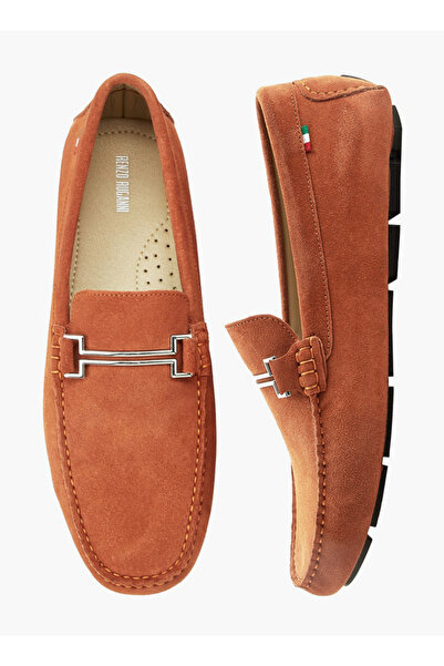 Renzo Ruganni Men Metallic Trim Leather Loafers