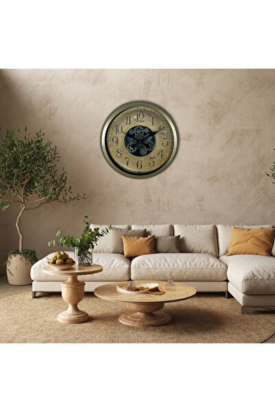 Lunaev ساعة حائط نوستالجيا بعجلة دوارة مقاس 60 سم