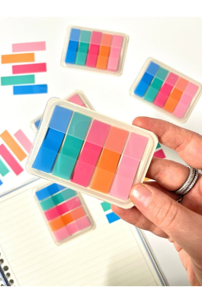 Kağıt Gemi Dükkan 5 Renkli Neon Transparan Tonları İndeks Sticker/İndex/Post-...