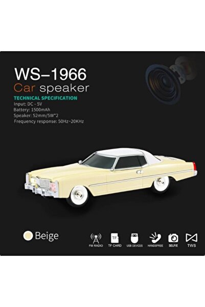 Tastech NOSTALJİK ARABA ŞEKLİNDE BLUETOOTH HOPARLÖR ŞARJLI TAŞINABİLİR SD KAR...