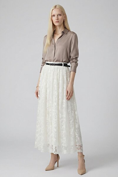 Rays 8471A Пола с колан и флокиран десен, цвят екрю