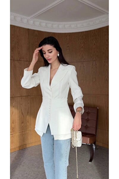 asyadabutik Women's Premium Quality Special Design Piecework Blazer Jacket