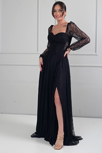 By Saygı Kadın Kalp Yaka Ön Kısmı Korse Detaylı Bağcıklı Astarlı Çiçek Desen ...