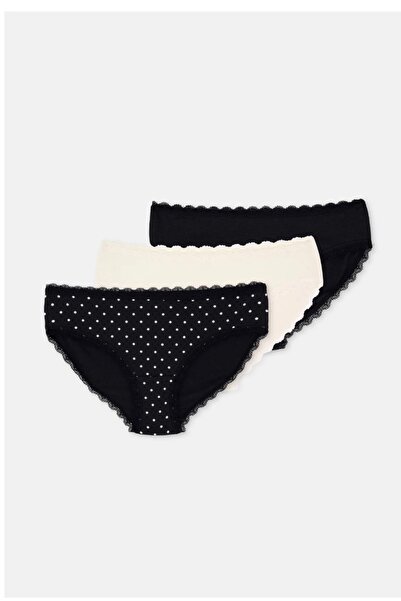 Dagi BEL VE PAÇA DANTEL DETAYLI BASKILI HIPSTER KÜLOT 3 Lü