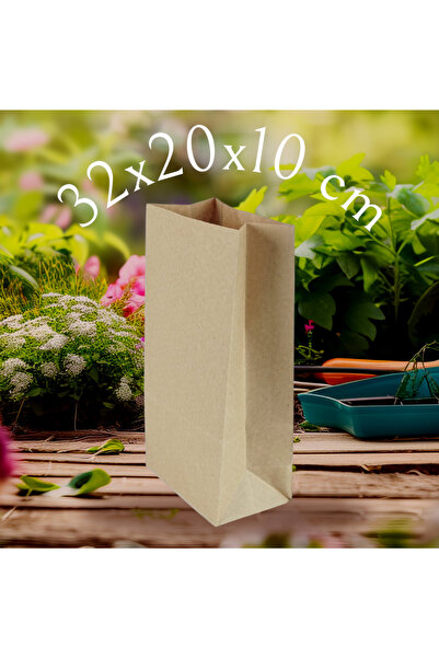 ecenplast 32x20x11 cm Kare Dipli Kraft Kese Kağıdı – 50 Adetli Paket