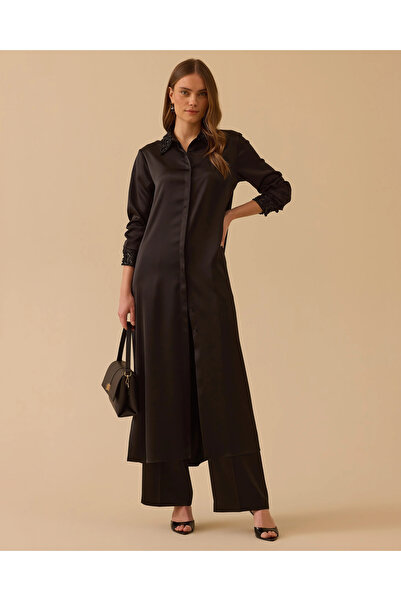 SCL Boncuk Detaylı Saten Tunik