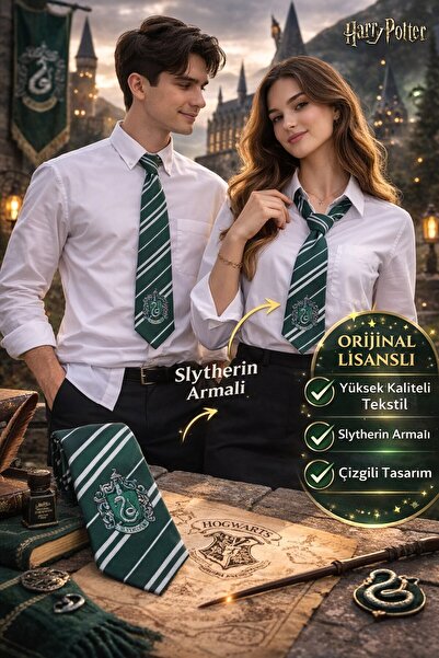 TOYFEST ربطة عنق هاري بوتر سليذرين من عالم السحرة، أصلية مرخصة، مخططة باللون ...