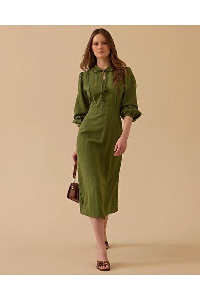 SEÇİL Desenli Bağlama Detaylı Elbise