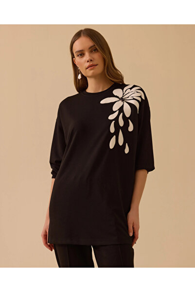 SCL Nakışlı Boncuk Detaylı Sweatshirt