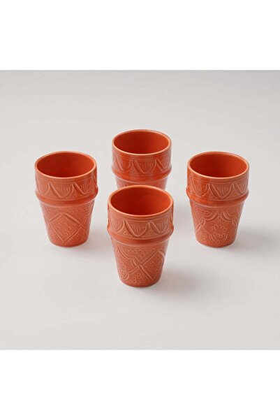Dallaty Moroccan Tea Cups Set of 4 - Dark Orange