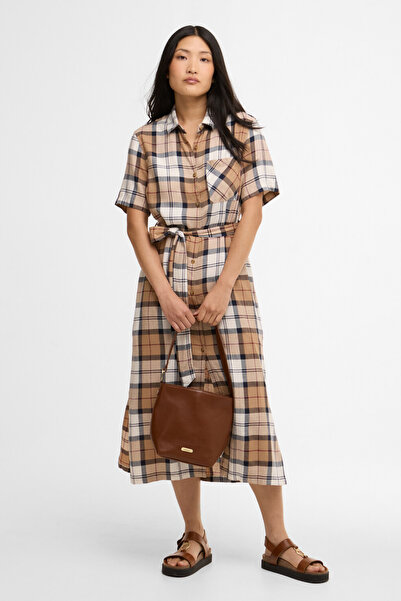 Barbour Fern Midi Elbise BR37 Hessian Tartan