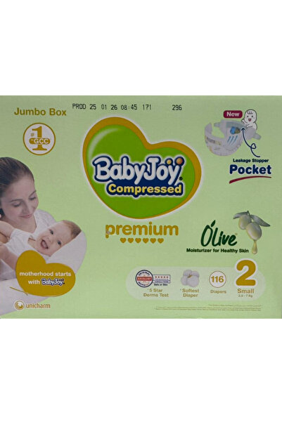 BabyJoy علبة بحجم زيتوني (2) من 3.5 إلى 7 كجم، 116 حفاضة