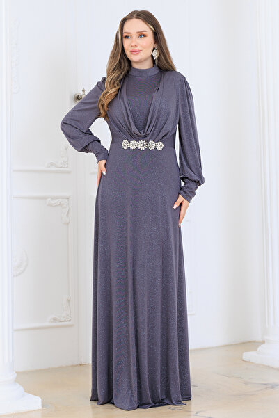 Raika Moda Stylish Plus Size Hijab Evening Dress with Stone Detail - Elisa Hi...