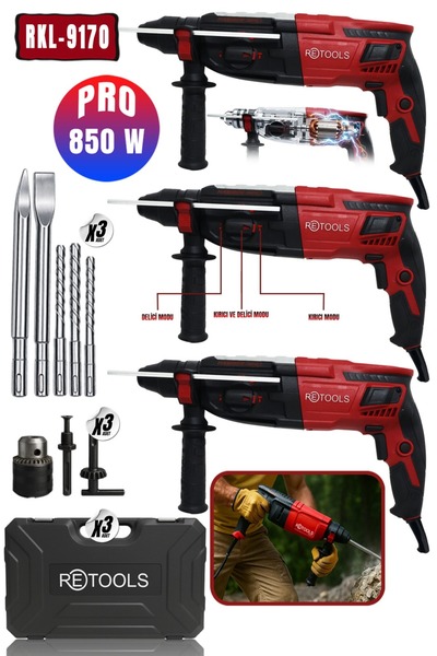 RETOOLS RKL-9170 BORDO 3'LÜ SET 2.28 PRO KIRICI DELİCİ