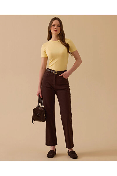 SEÇİL Düz Kesim Bilek Boy Kanvas Pantolon