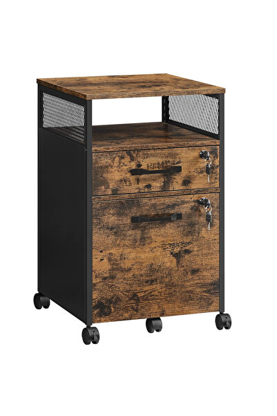 VASAGLE Dulap de birou cu sertare pentru documente, pe roți, cu încuietoare, ...