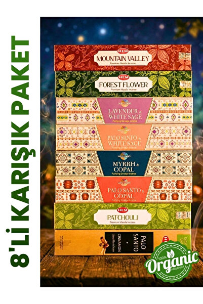 Hem Masala Organik Karbonsuz 8 Paket Karma Tütsü
