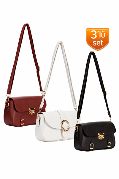 Adelina Bags Kadın 3'lü Çanta Paketi Çapraz Askılı Omuz Çantası Üç Adet