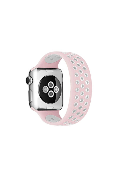 eco port ساعة بحزام سيليكون قابل للتعديل مقاس 38 ملم (ليست ساعة) - وردي-أبيض