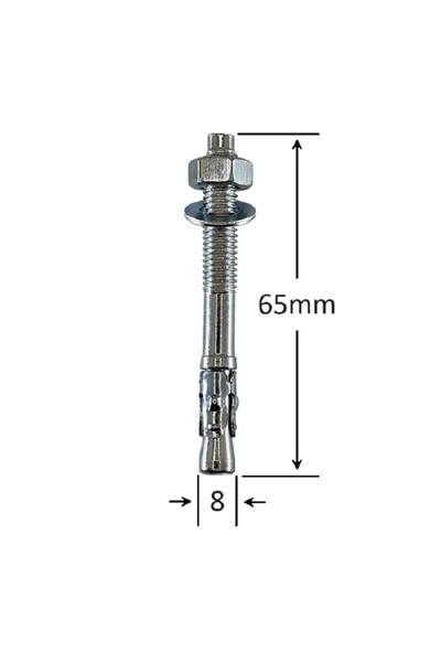 Gray Square Conexpand Ancora Cu Cep Cilindric Si Clema M8x65 - 50buc/cutie