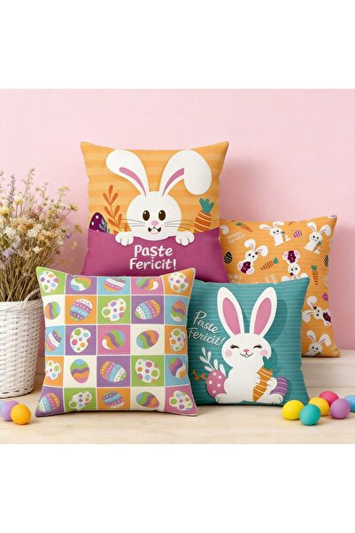 OEM Set of 4 decorative Easter Pillow , with inner zipper, Polyester, 43 x 43...