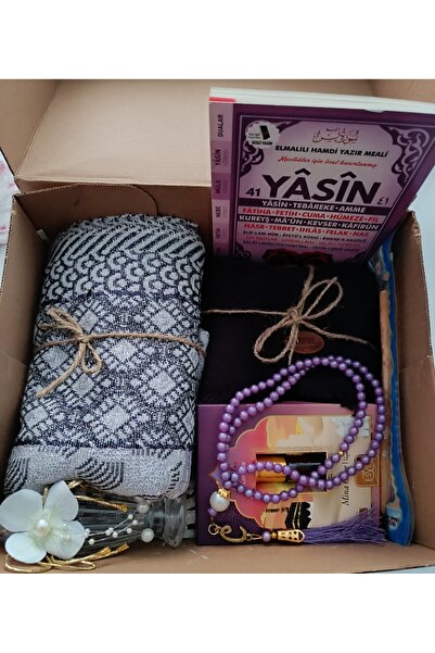 Berivan 7 Parça Tam İslami Hediye Seti - Yasin-i Şerif, İnce Seccade, Kolonya...